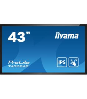 MONITOR IIYAMA 43" 4K 20P TACTIL IPS (T4362AS-B1) 3840X2160 / OPERACION 24/7 / HDMIX3 / HORIZONTAL Y APAISADO / 420CD/M2, 1200:1