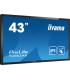 MONITOR IIYAMA 43" 4K 20P TACTIL IPS (T4362AS-B1) 3840X2160 / OPERACION 24/7 / HDMIX3 / HORIZONTAL Y APAISADO / 420CD/M2, 1200:1
