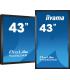 MONITOR IIYAMA 43" 4K 20P TACTIL IPS (T4362AS-B1) 3840X2160 / OPERACION 24/7 / HDMIX3 / HORIZONTAL Y APAISADO / 420CD/M2, 1200:1
