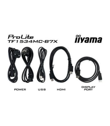iiyama ProLite TF1534MC-B7X monitor pantalla táctil 38,1 cm (15") 1024 x 768 Pixeles Multi-touch Multi-usuario Negro