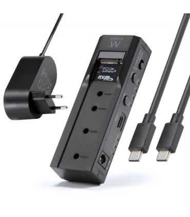 Ewent Clonador Doble Bahia - HDD/NVMe M2 - USB-C 3.2 Gen2 - Indicador LED - Conversor a SATA - Color Negro