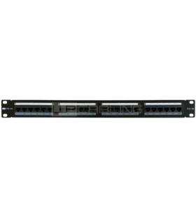 WP Patch Panel de 24 Puertos RJ45 CAT6A UTP - 1U IDC - Color Negro