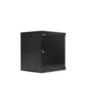 WP RWA-09606-B Armario Mural 9U - Puerta de Cristal - Cerradura de Seguridad - 540x600x445mm - Color Negro