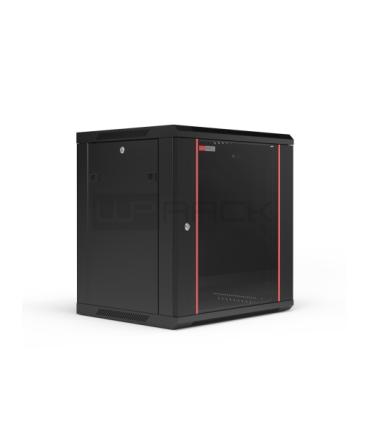 WP RWB-06605-B Armario Mural 6U - Puerta de Cristal - Cerradura de Seguridad - 600x500x370mm - Color Negro