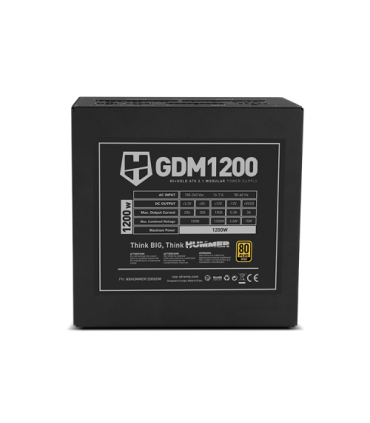 NOX Hummer GDM 1200W GOLD unidad de fuente de alimentación 20+4 pin ATX ATX Negro
