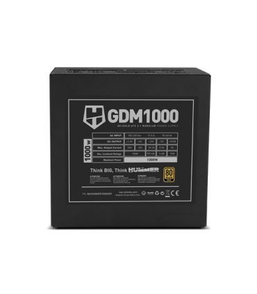 NOX Hummer GDM 1000W GOLD unidad de fuente de alimentación 20+4 pin ATX ATX Negro
