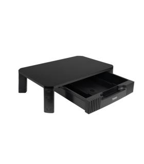 Tooq Soporte Elevador para Monitor o Portatil - Cajon de Gran Capacidad - Almohadillas Antideslizantes - Regulacion de Altura ..
