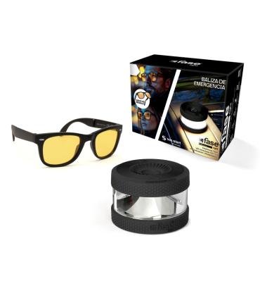 Fase Light Baliza de Señalizacion de Emergencia V16 Conectada con DGT + Gafas Conduccion Nocturna - Proteccion IP54 - Datos hast