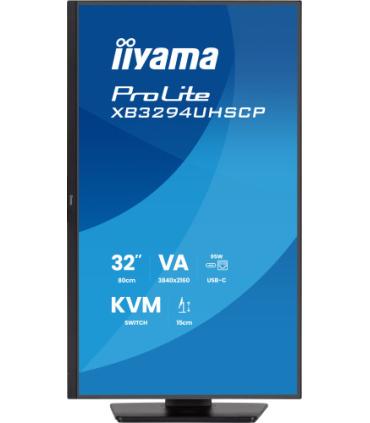 MONITOR IIYAMA, 32 PULGADAS, VA 4K BASE USB-C (95W), CONMUTADOR KVM, PUERTO LAN, COMPATIBILIDAD PIP/PBP