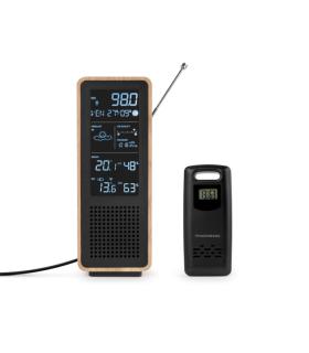 Thomson Altavoz Bluetooth con Estacion Meteorologica y Radio FM - Potencia Musical 15W - Pantalla Retroiluminada - Sonda Exterio