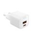 XO L147 Cargador de Corriente 20W - USB-A y USB-C - Carga Rapida - Color Blanco
