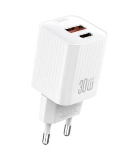 XO L149 Cargador de Corriente 30W - USB-A y USB-C - Alto Rendimiento - Color Blanco