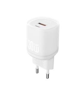 XO L151 Cargador de Corriente 30W - USB-A y USB-C - GaN - Color Blanco