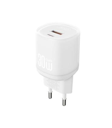 XO L151 Cargador de Corriente 30W - USB-A y USB-C - GaN - Color Blanco