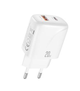XO L158 Cargador de Corriente 20W - USB-A y USB-C - Alto Rendimiento - Color Blanco