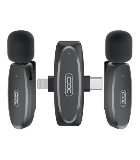 XO MKF10 Microfono Inalambrico de Solapa - Conector Tipo C y Lightning - Color Negro