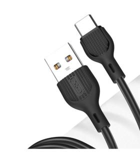 XO NB200TC1 Cable USB-A Macho a USB-C - Carga y Transmision de Datos Alta Velocidad - 2.1A - 1m - Color Negro