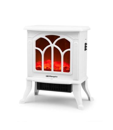 Orbegozo CM 9021 Chimenea Electrica - Potencia 1500W - Termostato Regulable - Efecto Fuego Real - Calefactor Ceramico - 40.5x45x