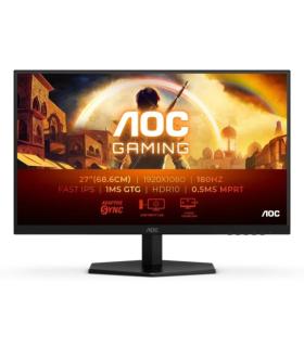 AOC 27G42E Monitor 27" LED FastIPS FHD 180Hz - Respuesta 1ms - HDMI, DisplayPort - VESA 100x100mm - Color Negro