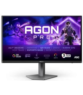 AOC AGON PRO AG276QZD2 Monitor 26.7" QD-OLED QHD 240Hz HDR400 - Respuesta 0.03ms - Altavoces 10W - Ajustable en Altura, Inclinac
