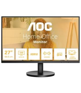 AOC U27B3A Monitor 27" LED IPS UHD 4K 60Hz HDR10 - Respuesta 4ms - HDMI, DisplayPort - Altavoces 4W - VESA 100x100mm - Color Neg