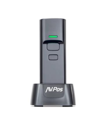 AVPos BT03 Lector de Codigos Portatil - Códigos 1D, 2D y QR - USB, Wireless 2.4 y Bluetooth - 1100mAh - Base Incluida - Color Ne