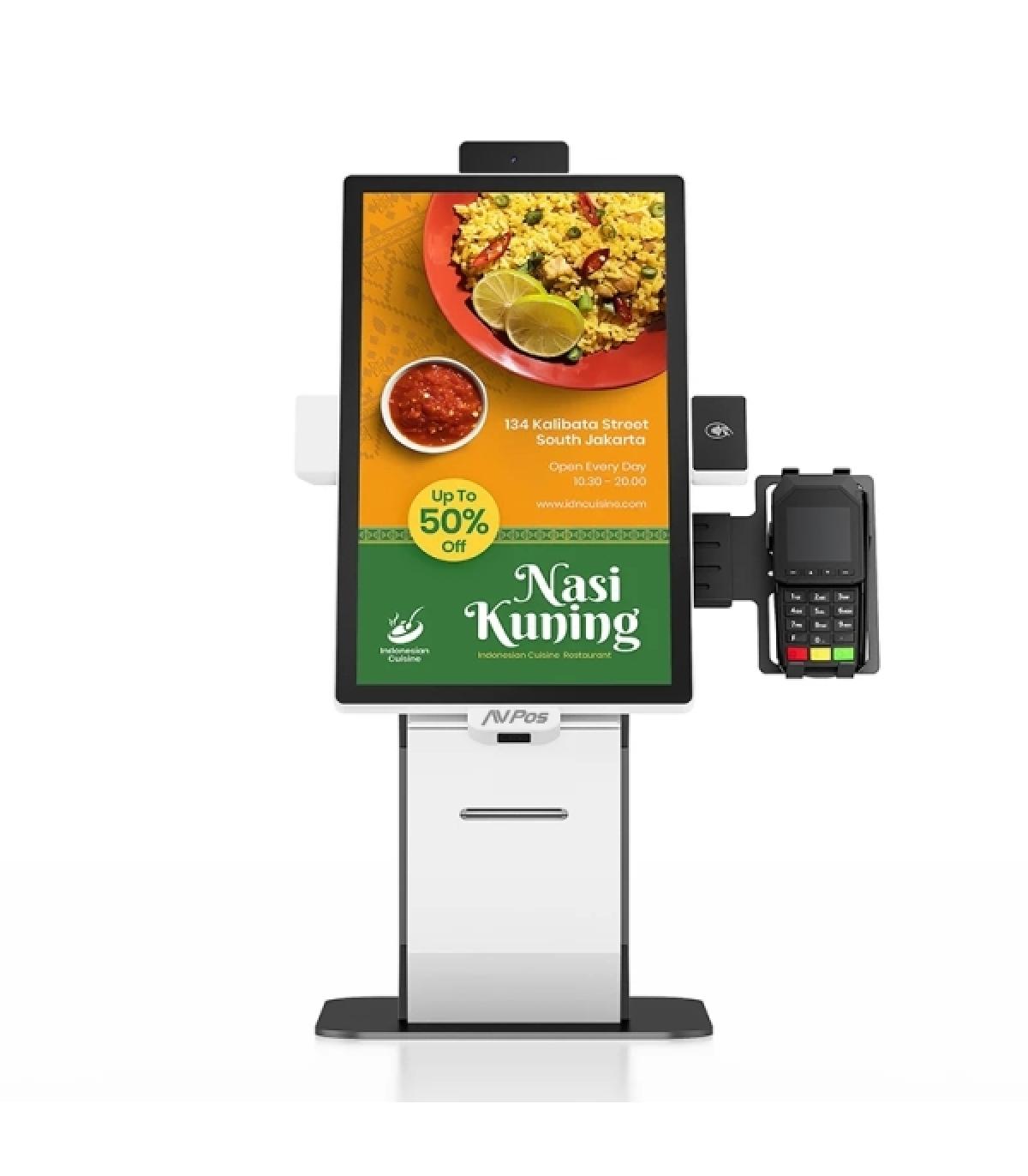 AVPos Kiosko Autoservicio Sobremesa DK22 - 22 Pulgadas Tactil - I3 10th - 8GB Memoria - SSD 256GB - Escaner 2D - Impresora Termi