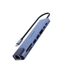 CoolBox MiniDock C81 USB-C - 1x HDMI 4K, 2x USB 3.2 Gen1, 1x USB-C PD, 1x USB-C, 1x SD, 1xMicroSD/TF, 1x RJ45 10/100/1000 - Comp