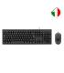 Coolbox COO-KTR-02UIT Pack USB Teclado 105 Teclas - QWERTY Italiano + Raton 3 Botones - Uso Ambidiestro - Color Negro