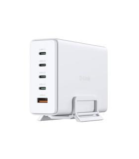 D-Link Cargador de Pared GaN de 240W - 4 USB-C y 1 USB-A - QC 4.0 - Color Blanco