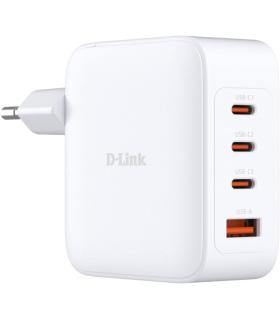 D-Link Cargador de Pared GaN de 100W - 3 USB-C y 1 USB-A - Color Blanco