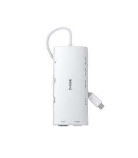 D-Link DUP-A01 Hub USB-C 10 en 1 - 3x USB-C, 2x USB-A, 2x HDMI 4K, 1x RJ45, 1x Lector SD, 1x Lector MicroSD, 100W - Color Blanco