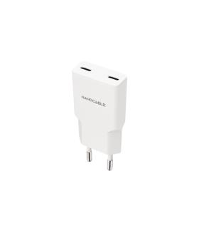 Nanocable Cargador de Pared 2xUSB-C/PD 25W - Color Blanco