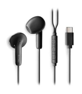 NGS CROSS GLIDE Auriculares Intraurales con Microfono - USB-C - Boton Multifuncion - Color Negro