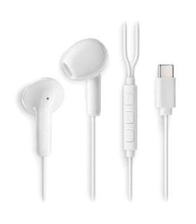 NGS CROSS GLIDE Auriculares Intraurales con Microfono - USB-C - Boton Multifuncion - Color Blanco