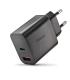 NGS ERA 30W Cargador de Pared Ultrarrapido GaN - 1 USB-C y 1 USB-A - Color Negro