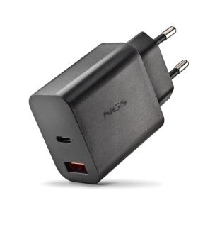 NGS ERA 30W Cargador de Pared Ultrarrapido GaN - 1 USB-C y 1 USB-A - Color Negro