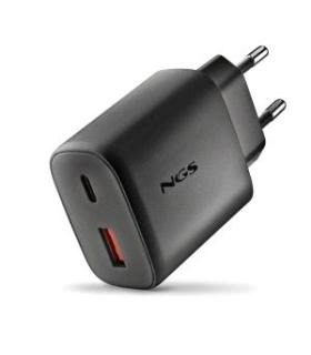 NGS ERA 45W Cargador de Pared Ultrarrapido GaN - 1 USB-C y 1 USB-A - Color Negro