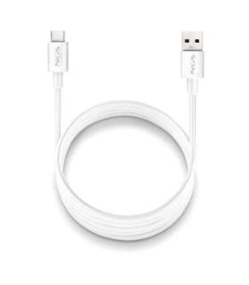 NGS ZYRO-AC Cable USB-C a USB-A - Cargar Rapida - 480 Mbps - 15W - 1 Metro - Color Blanco