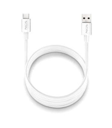 NGS ZYRO-AC Cable USB-C a USB-A - Cargar Rapida - 480 Mbps - 15W - 1 Metro - Color Blanco