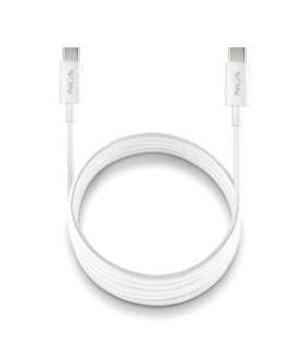 NGS ZYRO 60W-1 Cable USB-C a USB-C - Cargar Rapida - 480 Mbps - 15W - 1 Metro - Color Blanco