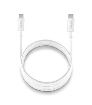 NGS ZYRO 60W-1 Cable USB-C a USB-C - Cargar Rapida - 480 Mbps - 15W - 1 Metro - Color Blanco