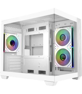 Cooler Master Elite 481 Wood Caja Minitorre - 3 Ventiladores 120mm RGB - Vista Panoramica - Soporte MicroATX/Mini-ITX - Doble Ca