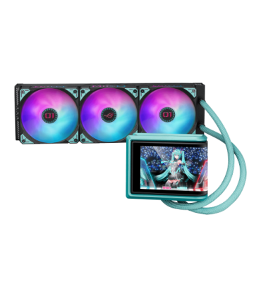 ASUS ROG RYUO IV 360 ARGB Hatsune Miku Edition Procesador Sistema de refrigeración líquida todo en uno 12 cm Negro, Turquesa