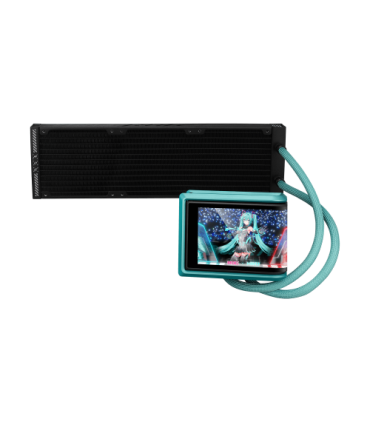 ASUS ROG RYUO IV 360 ARGB Hatsune Miku Edition Procesador Sistema de refrigeración líquida todo en uno 12 cm Negro, Turquesa