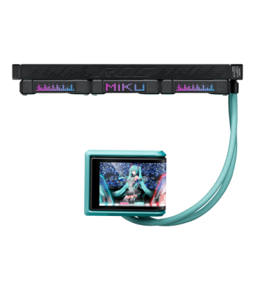 ASUS ROG RYUO IV 360 ARGB Hatsune Miku Edition Procesador Sistema de refrigeración líquida todo en uno 12 cm Negro, Turquesa