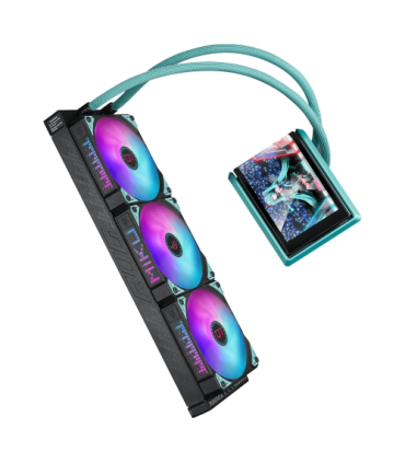 ASUS ROG RYUO IV 360 ARGB Hatsune Miku Edition Procesador Sistema de refrigeración líquida todo en uno 12 cm Negro, Turquesa