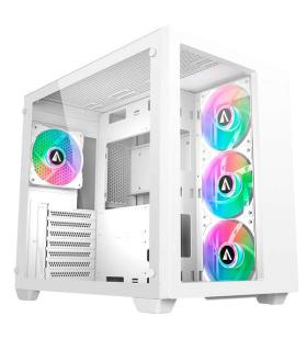 Abysm Danube Sava 285 BX203 White ARGB Caja Torre ATX, ITX, Micro ATX - Lateral y Frontal Cristal Templado - 3.5" y 2.5" - USB-A