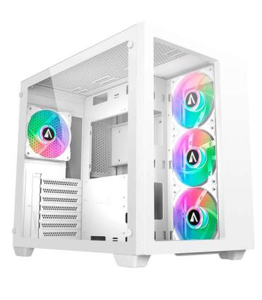Abysm Danube Sava 285 BX203 White ARGB Caja Torre ATX, ITX, Micro ATX - Lateral y Frontal Cristal Templado - 3.5" y 2.5" - USB-A