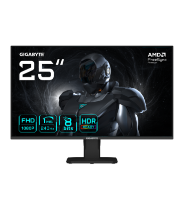 GIGABYTE GS25F2A Monitor Gaming 25" FHD - 1920 x 1080, 240Hz, 1ms, 300 cd/m², Display HDR 10, HDMI 2.0, DisplayPort 1.4
